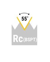 Rc (BSPT) - British Standard Pipe Taper Thread