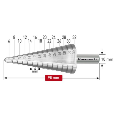 STEP DRILL 6-32 HSS-XE z2 213032 KARNASCH