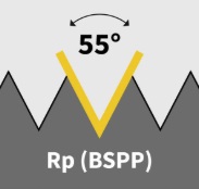 ЦИЛИНДРИЧНА ТРЪБНА РЕЗБА Rp (BSPP)